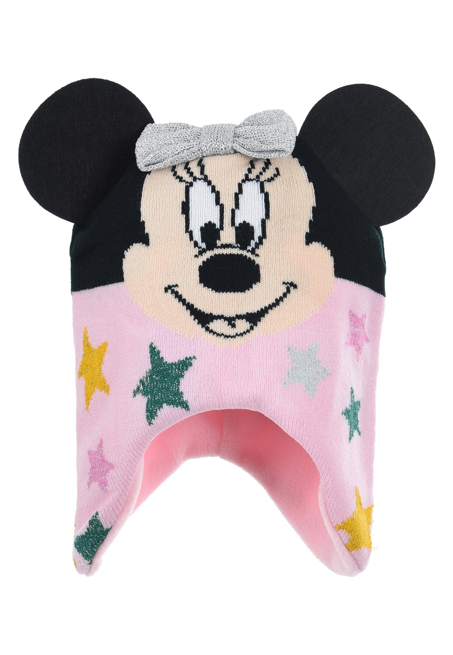 Disney Minnie Mouse Strickmütze Kinder Mädchen Winter-Mütze Strick-Mütze Rosa
