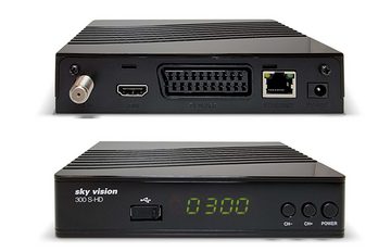 Sky Vision 300-S-HD + HDMI Kabel SAT-Receiver (Empfang aller freien Satprogramme, 1,5m HDMI-Kabel)