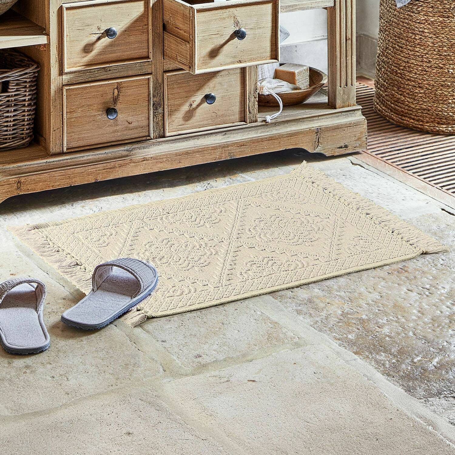 Mirabeau Badematte Badematte Mivorex beige, Höhe 400 mm, 100% Baumwolle günstig online kaufen