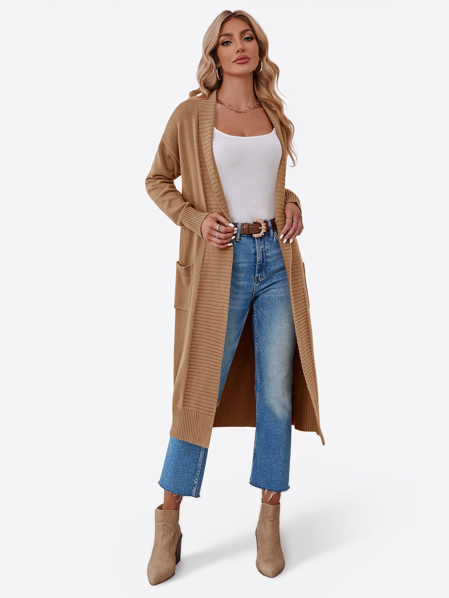 Imily Bela Cardigan Damen Grobstrick-Pullover Mantel (Packung, 1-tlg., 1per günstig online kaufen