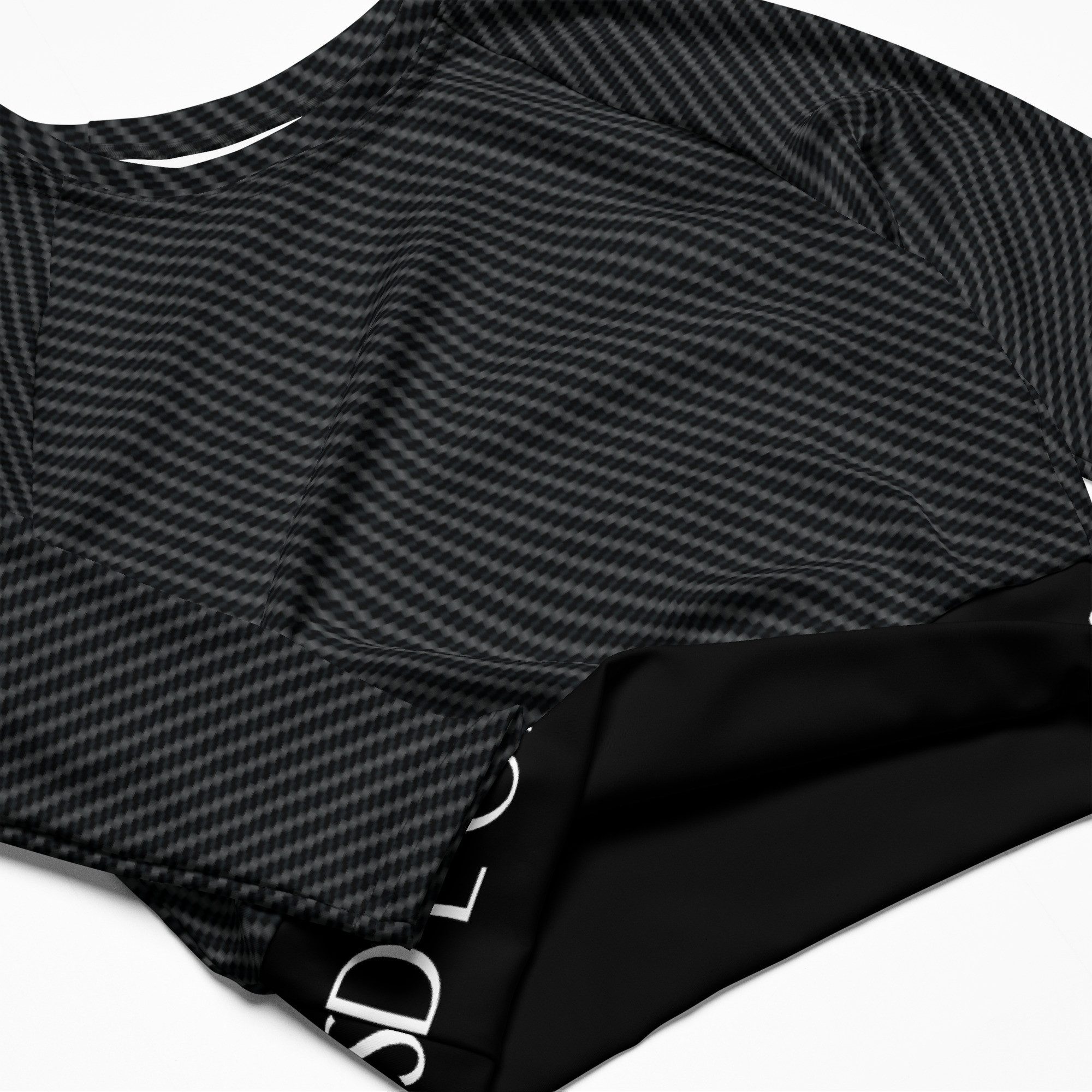 DECALVIBES Crop-Top Crop Top mit langen Ärmeln Ultimate Carbon UPF 50+, lange Raglanärmel, Crop-Schnitt, recyceltes Material