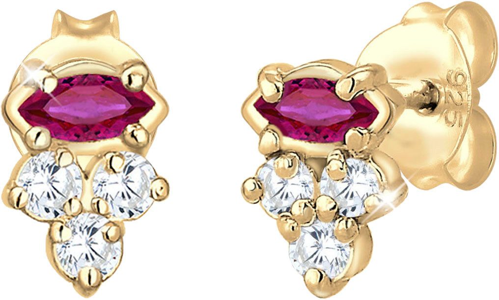 Elli Paar Ohrstecker Schmuck Geschenk Silber 925 Ohrringe, mit Rubin (synth günstig online kaufen