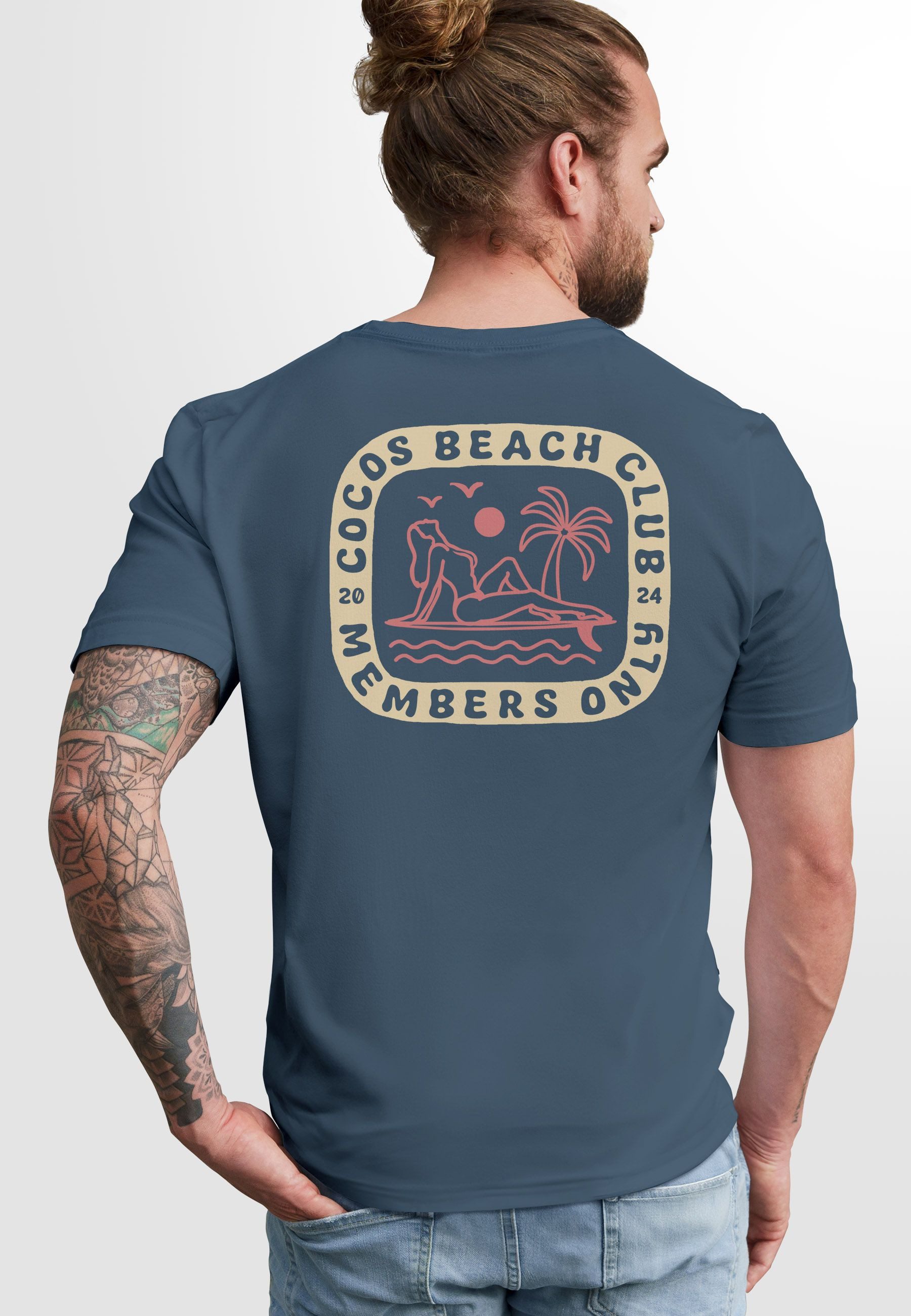 Neverless Print-Shirt Herren T-Shirt Backprint Sommer Sonne Palmen Meer Pri günstig online kaufen