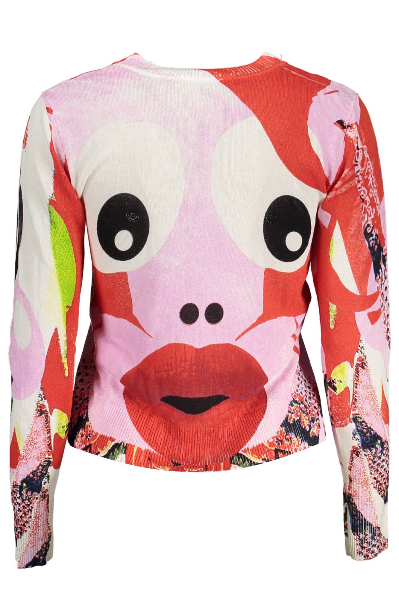 Desigual Strickpullover Rosa Damenpullover: Stilvoll mit Rundhalsausschnitt & Details