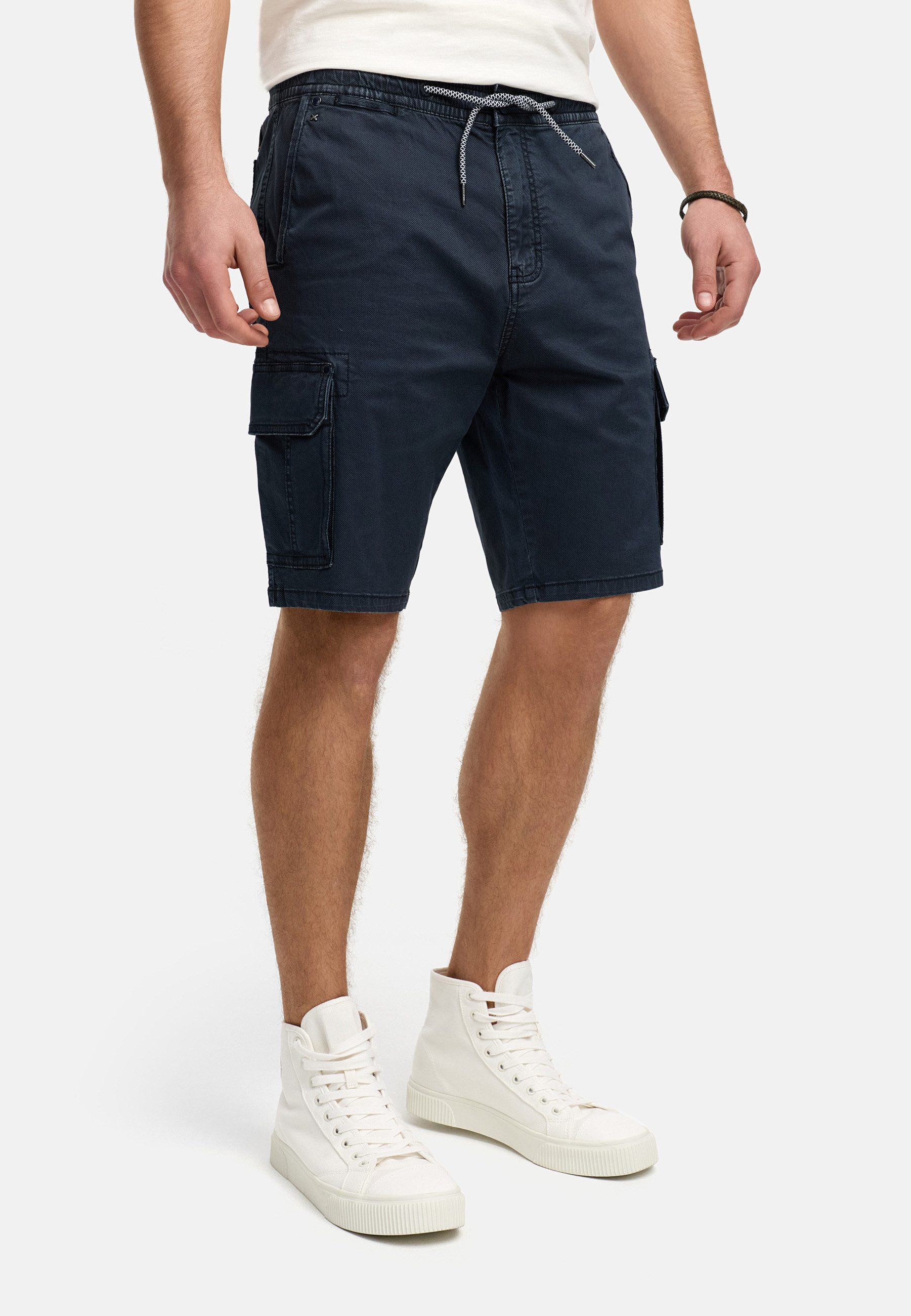 Indicode Cargoshorts Herren INKews Cargo Shorts Herrenshorts mit elastischem Bund mit Kordelzug für eine bequeme Passform