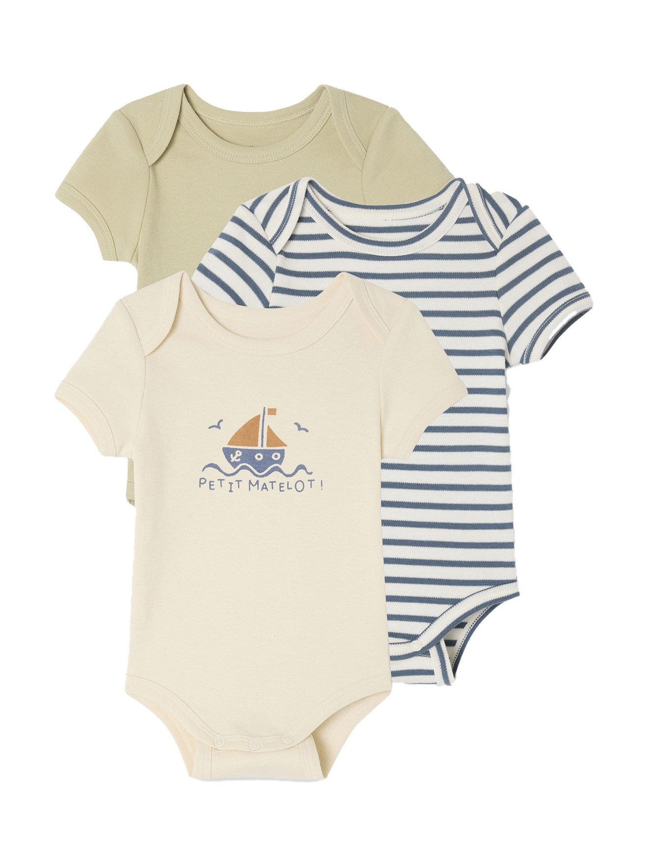 Kurzarmbody 3er-Pack mitwachsende Baby Bodys mit kurzen Ärmeln