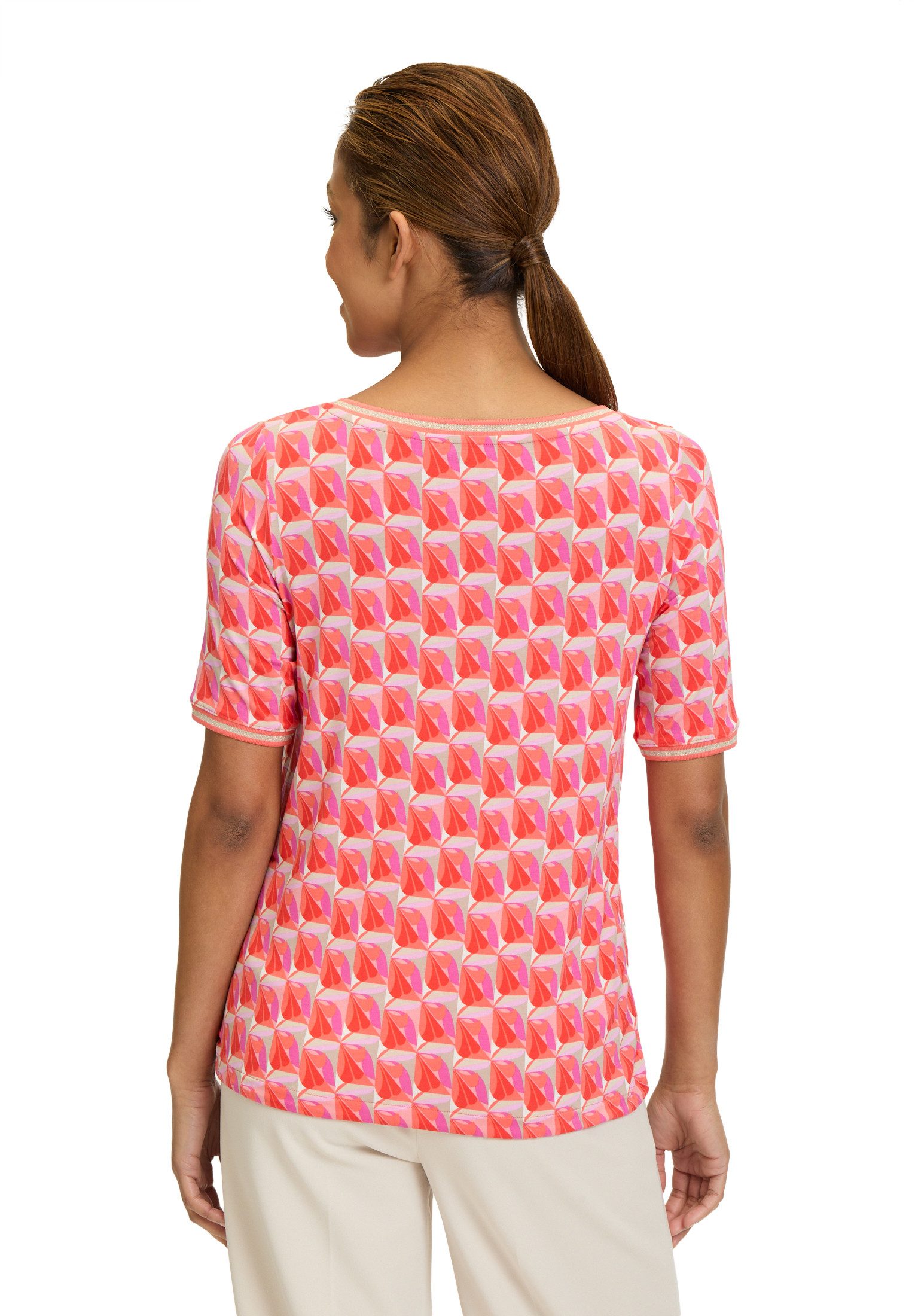 Betty Barclay Kurzarmshirt Damen mit Tunnelzug (1-tlg) Rippbündchen