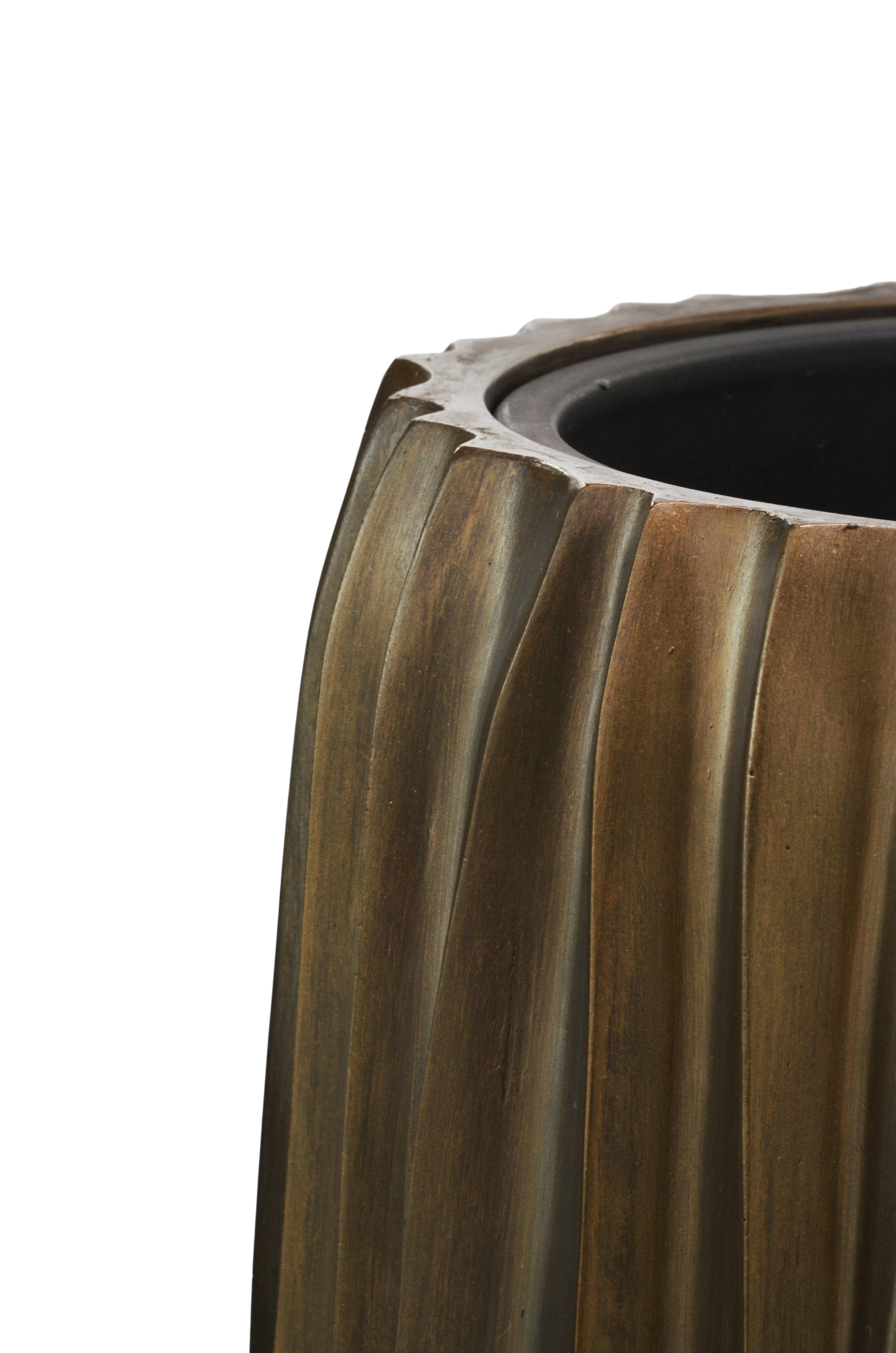 Flingora Bodenvase Minga, mit Einsatz - Fiberglas - Indoor - Kupferbraun - Höhe 97 cm