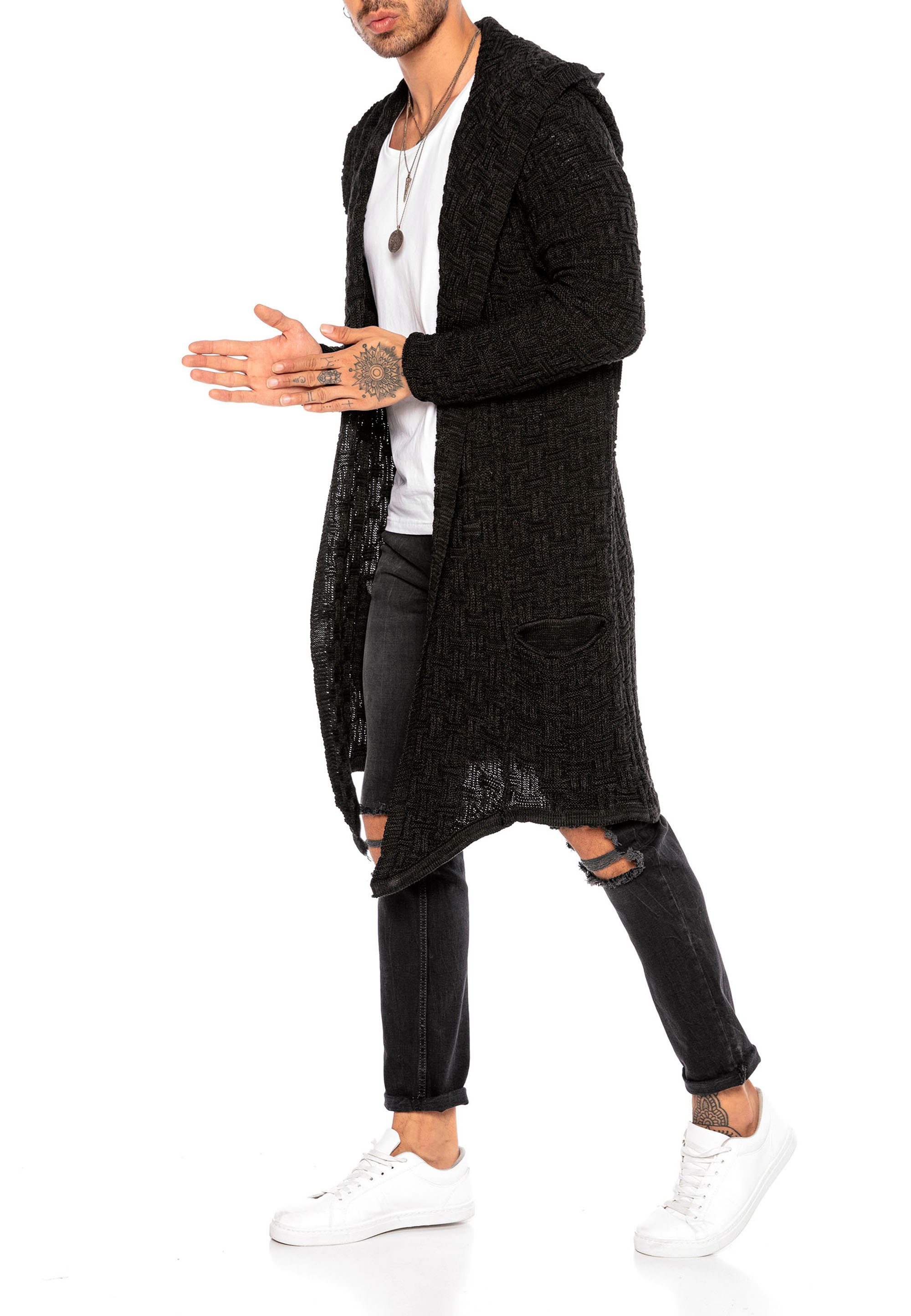 RedBridge Cardigan mit Kapuze Langer Cardigan im Grobstrick-Design mit Kapu günstig online kaufen