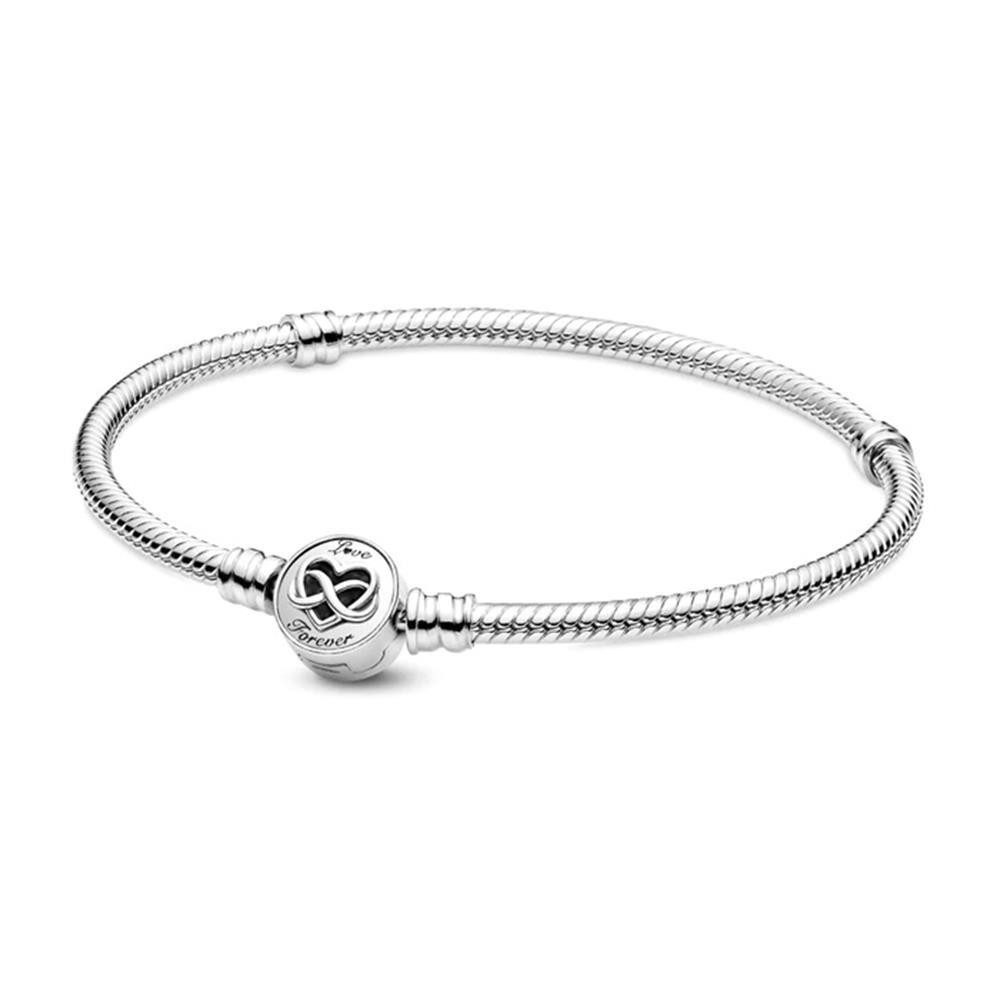 Pandora Armband PANDORA Schlangen-Gliederarmband Herz-Unendlichkeit 925er Silber