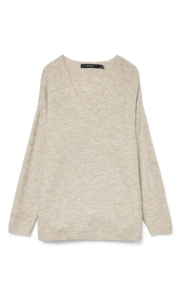 Vero Moda Longpullover VMCREWLEFILE LS V-NECK günstig online kaufen