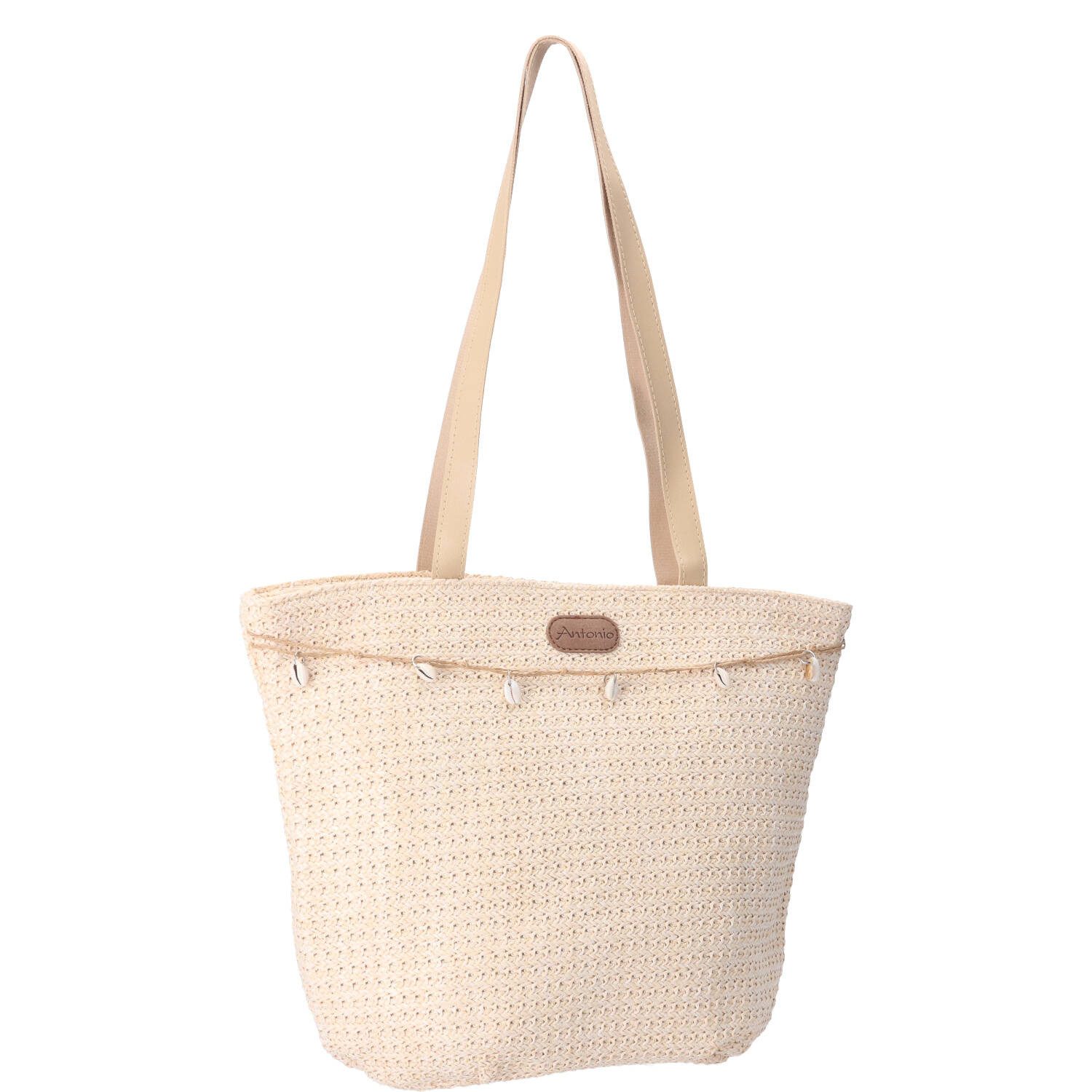 Antonio Umhängetasche Antonio Damen Bast Tasche L beige (1, 1-tlg., 1)