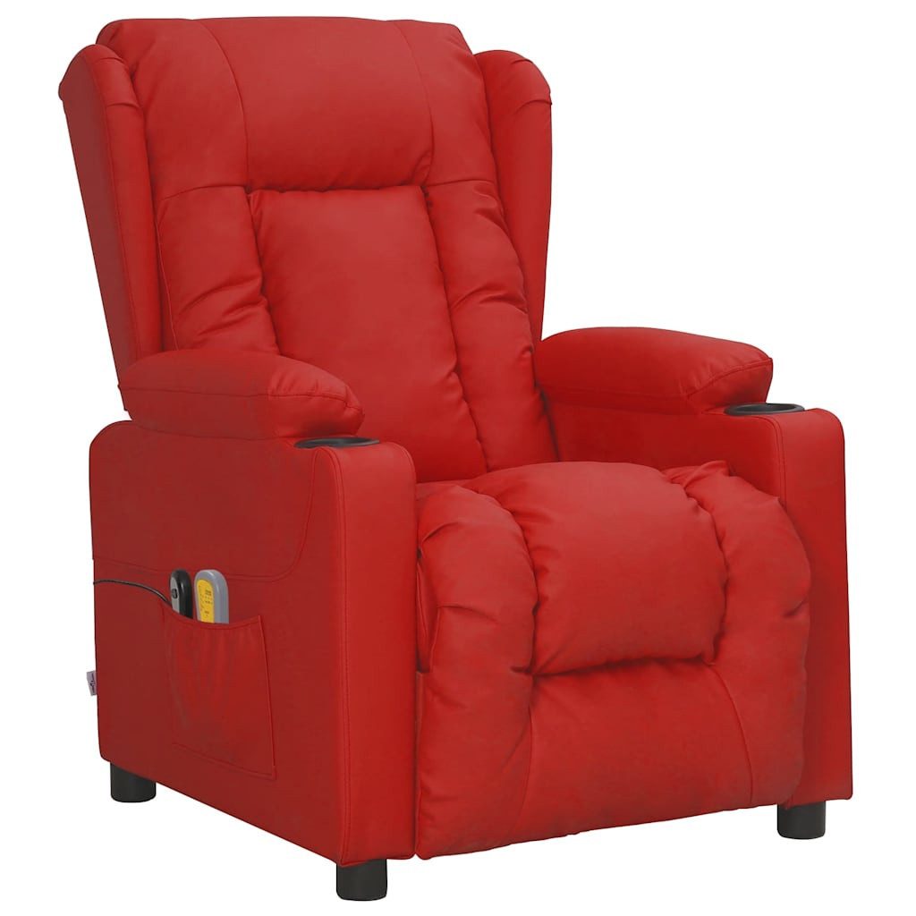 vidaXL Massagesessel Massagesessel Elektrisch Weinrot Kunstleder (1-St)