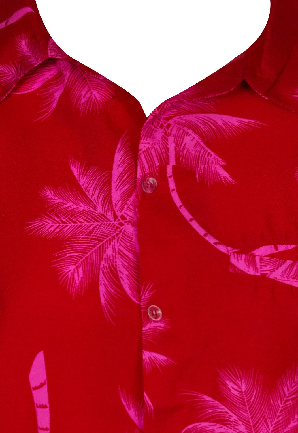 King Kameha Hawaiihemd "Palmshadow" Funky Hawaii-Hemd Herren Kurzarm Front-Tasche Sommerhemd