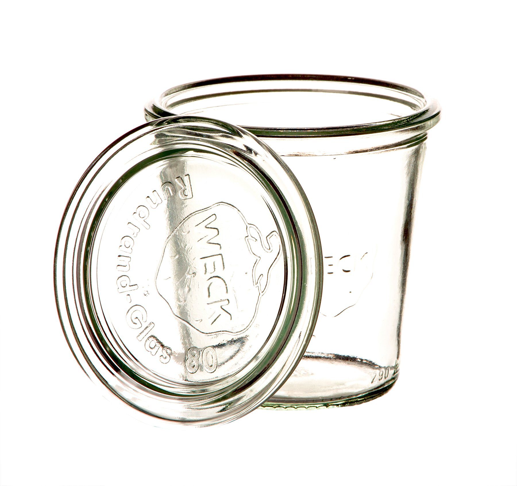 WECK Einmachglas 6x Rundrandglas 80 Einweckglas, Glas Weckglas 290ml (6-tlg) Glas, Sturzglas RR