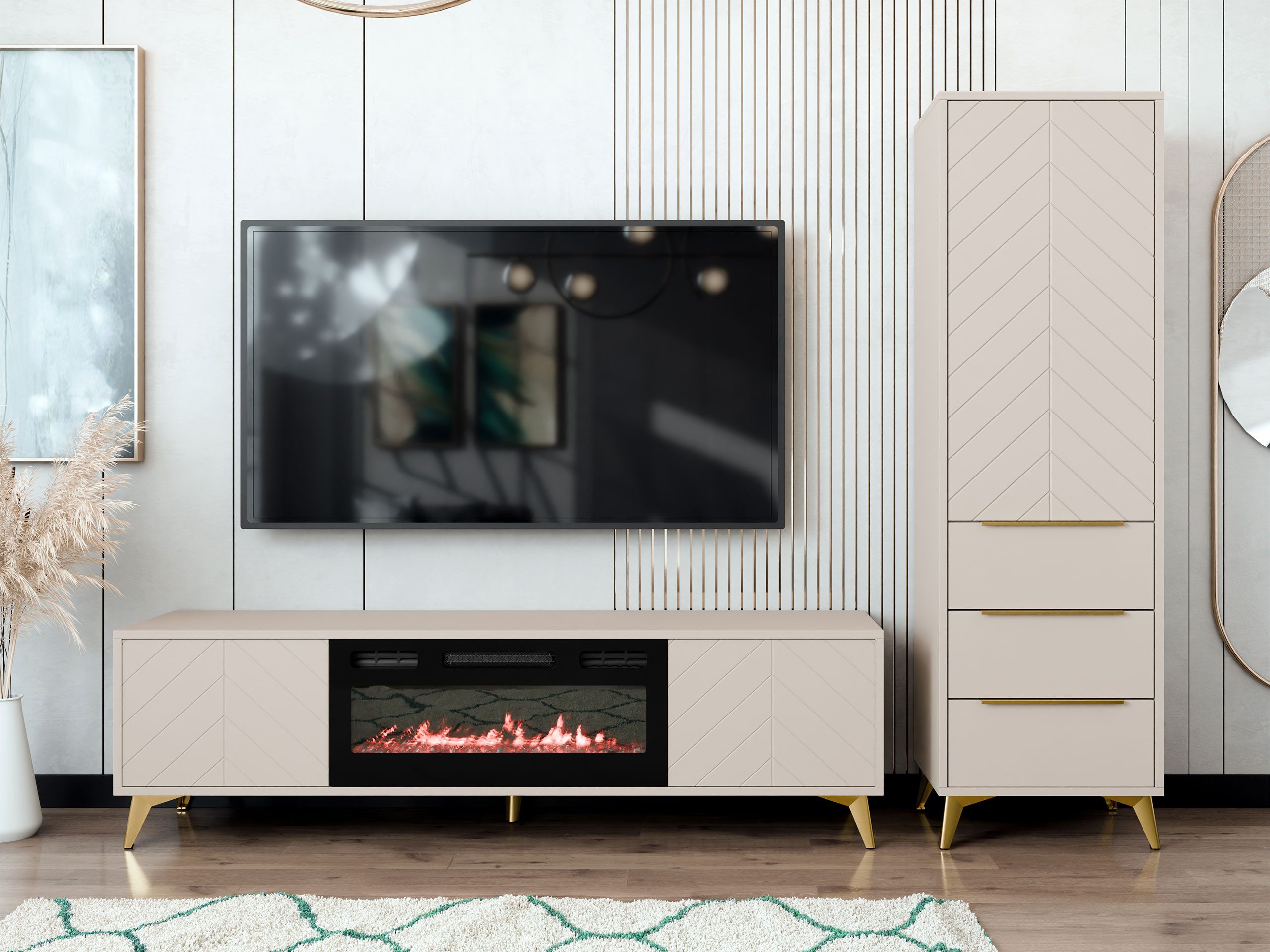 MIRJAN24 Wohnzimmer-Set Xylix III, (2er-Set, Kleiderschrank, TV-Lowboard mi günstig online kaufen