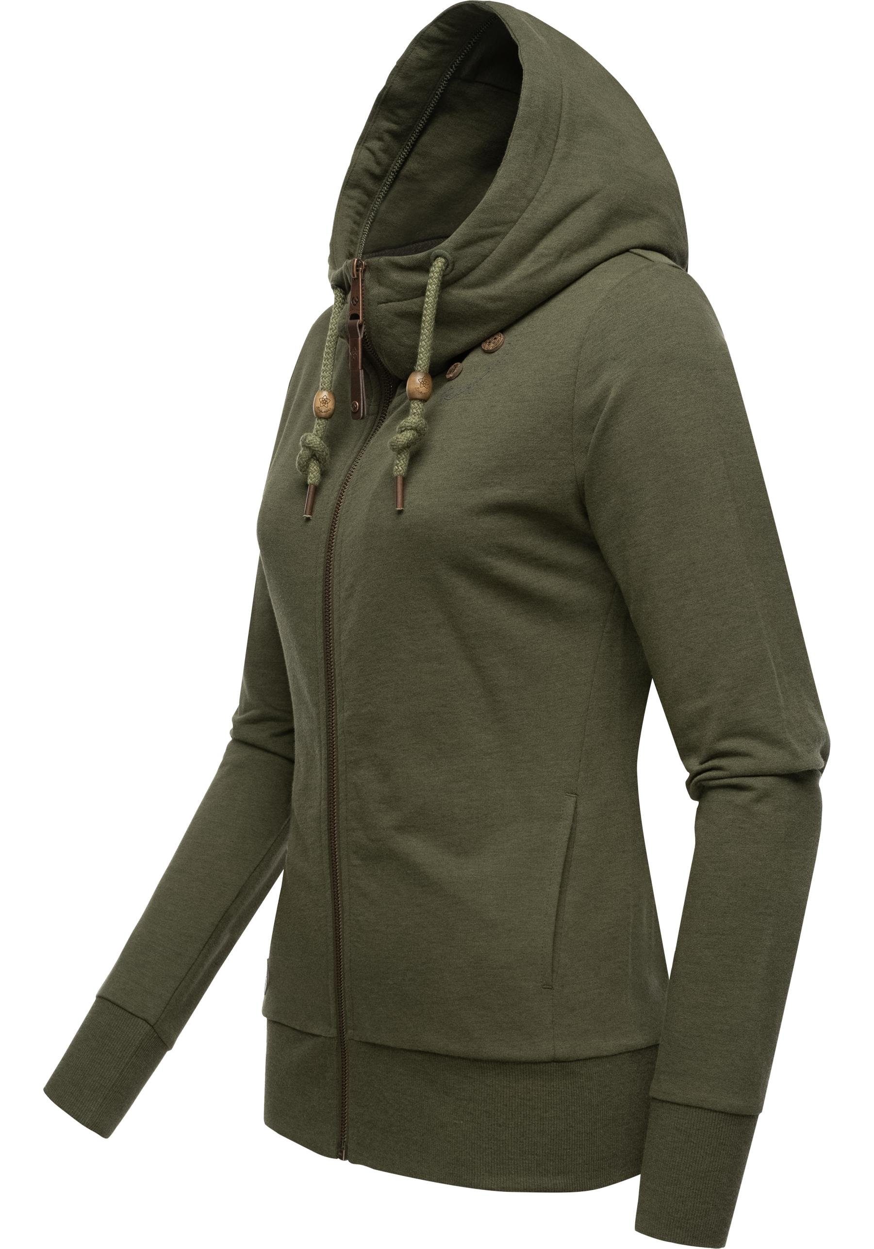 Ragwear Kapuzensweatjacke Paya Intl. sportlicher Damen Kapuzensweater mit Kordeln
