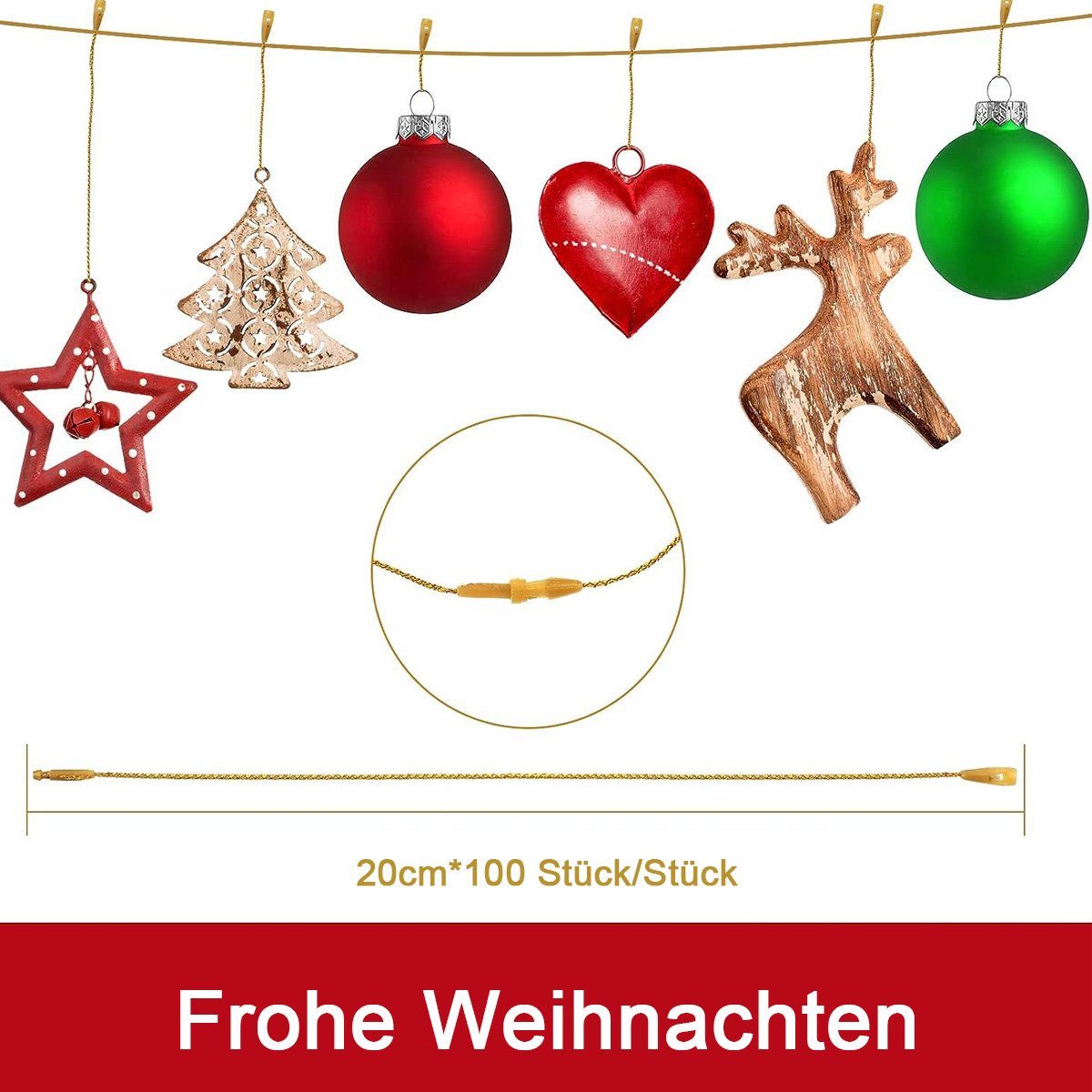 Tag Dekohänger Jormftte Gold Weihnachtsschmuck Schnappverschluss mit für Aufhänger Hang