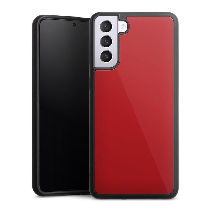DeinDesign Handyhülle Rot einfarbig Farbe Karminrot Samsung Galaxy S21 Plus 5G Gallery Case Glas Hülle
