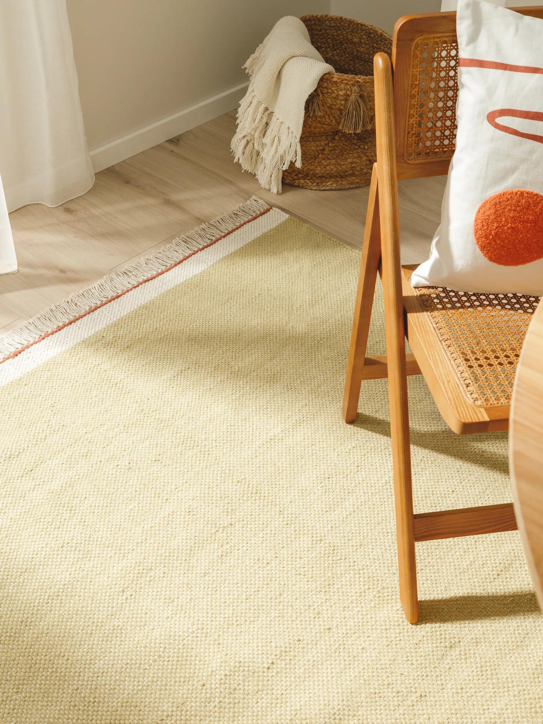 benuta Wollteppich Karla, rechteckig, Höhe: 5 mm, Wolle, Teppich Wohnzimmer, Schlafzimmer, Esszimmer, Flur, Hygge
