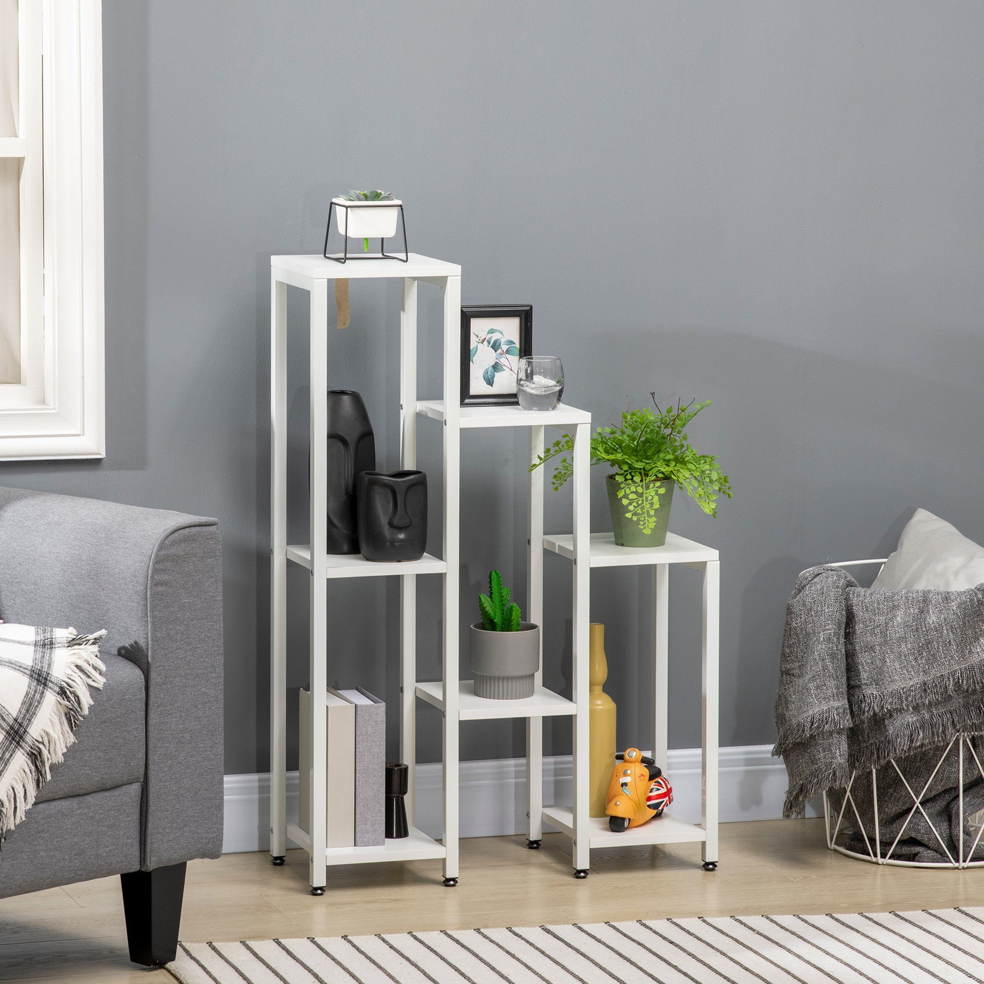 Outsunny Pflanzentreppe Pflanzenständer mit 7 Ablagen (Pflanzenregal, 1 St. günstig online kaufen