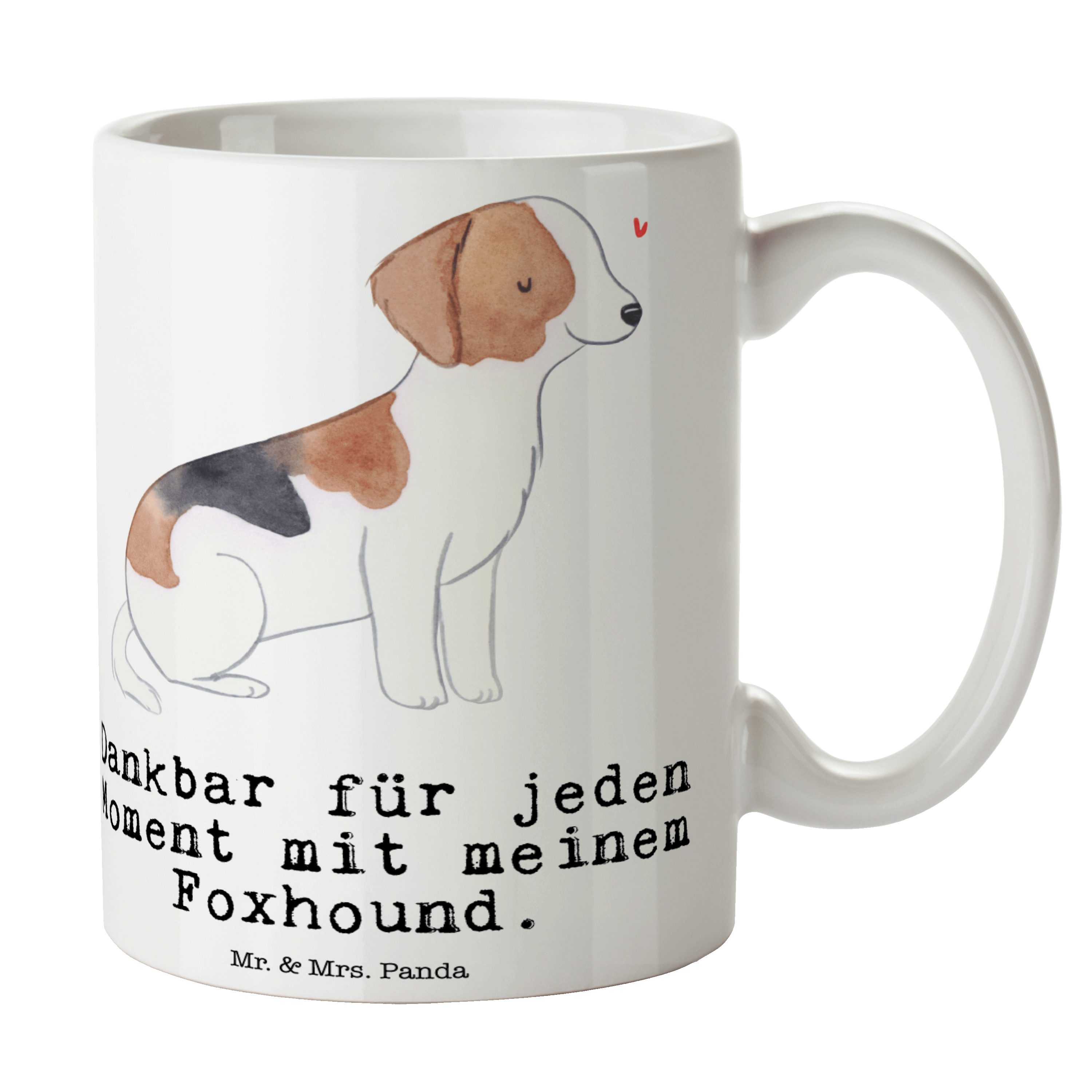 Mr. & Mrs. Panda Tasse Foxhound Moment - Weiß - Geschenk, Teetasse, Schenken, Hundebesitzer, Keramik