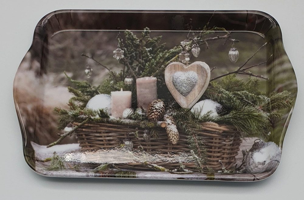Ambiente Luxury Paper Products Servierteller Deko Tablett Frühstückstablett,Motivteller, Kaffeservice, Teeservice, Melamin, Winter Arrangement Kollkektion, (1-tlg), Sommer / Frühling / Herbst / Winter Motiven von Ambiente Luxury Paper Products