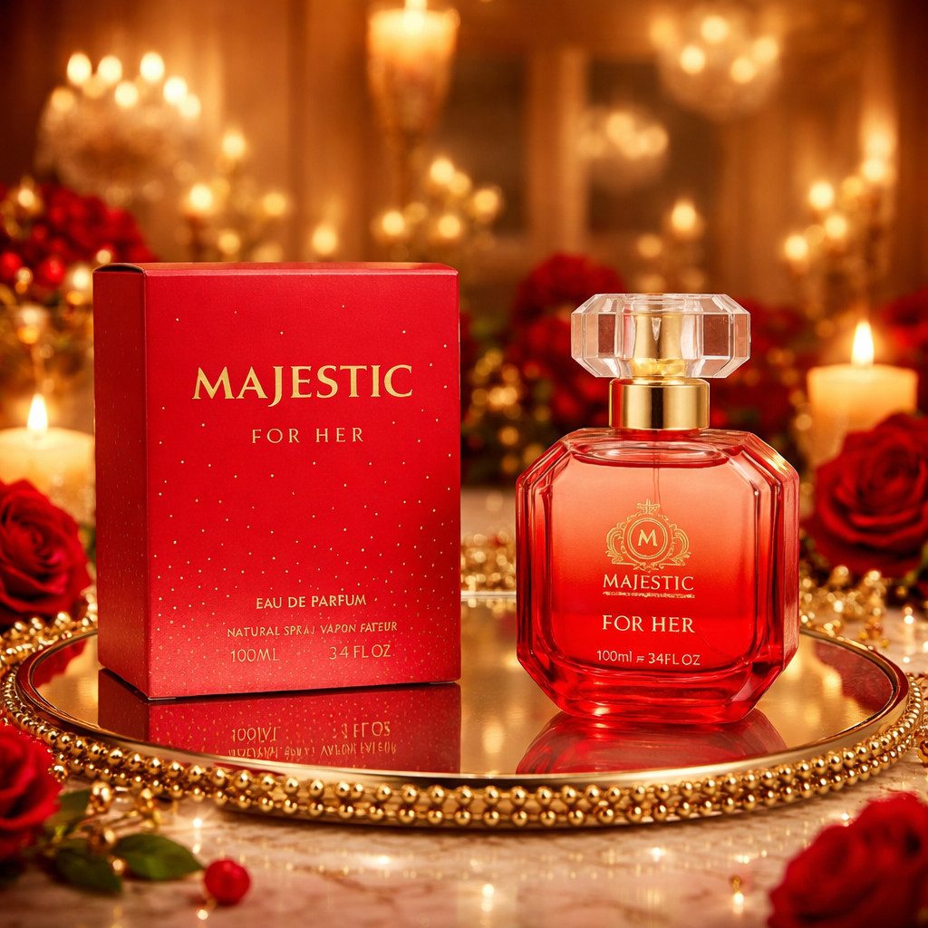 MAJESTIC LONDON Eau de Parfum Majestic for Her Damenduft, Blumig, Sanft, Feminin, e100 ml, Hergestellt in England, Luxuriöser Damenduft, Langanhaltend