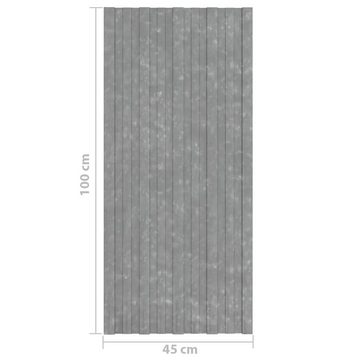 vidaXL Deckenplatten Dachpaneele 12 Stk. Verzinkter Stahl Silbern 100x45 cm, (12-tlg)