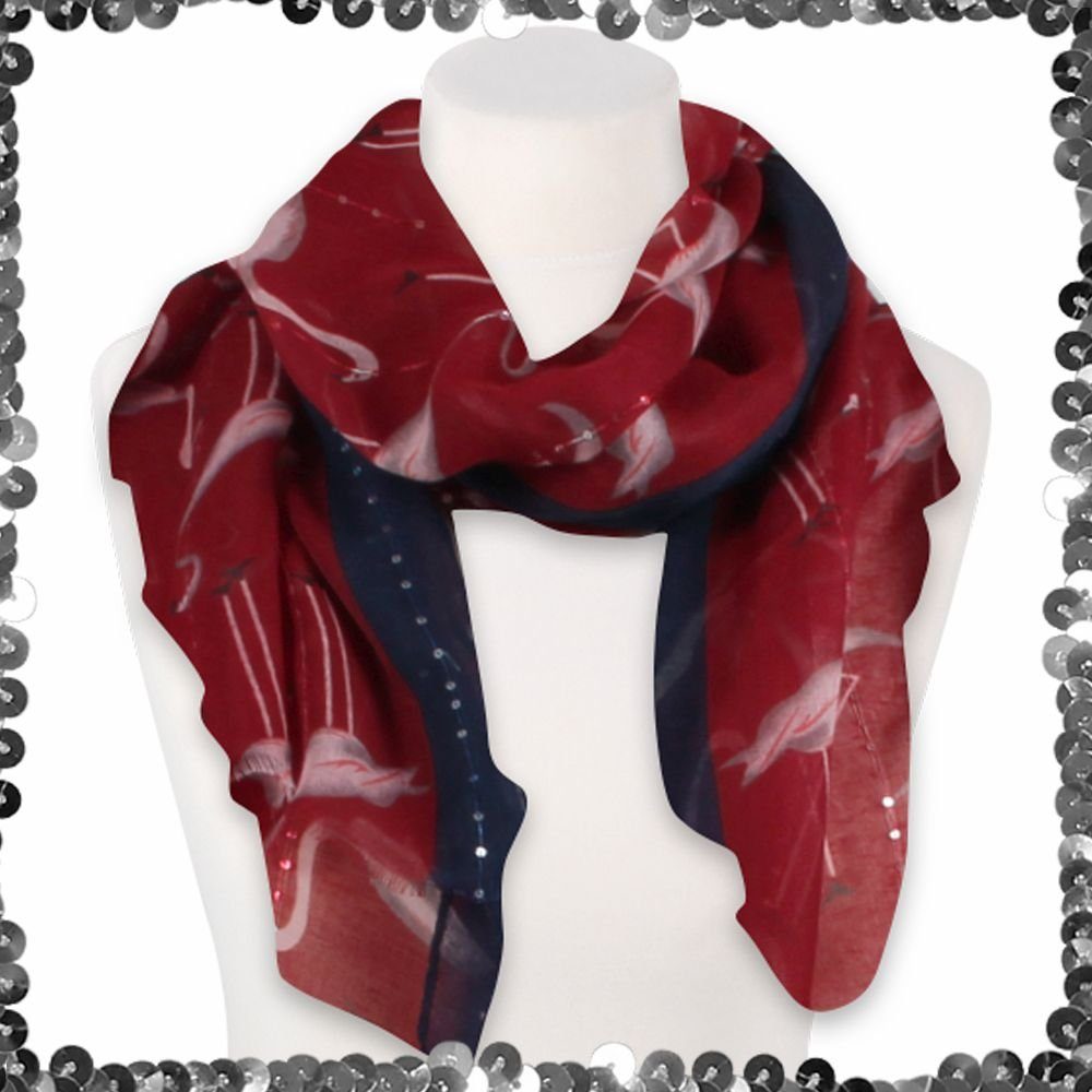 Modescout Stadler Modeschal Damen Schal mit Pailletten Flamingos Modeschal Frühjahr Sommer, Modisch Soft Touch