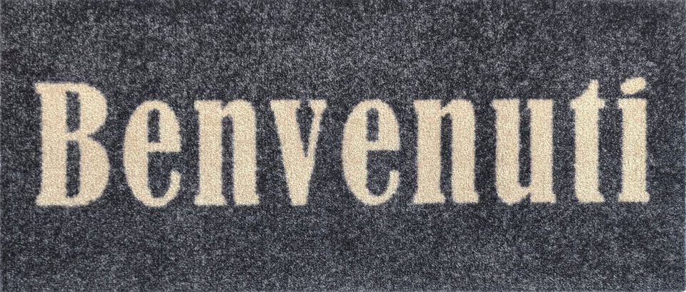 Fußmatte Benvenuti graphite, wash+dry by Kleen-Tex, rechteckig, Höhe: 9 mm