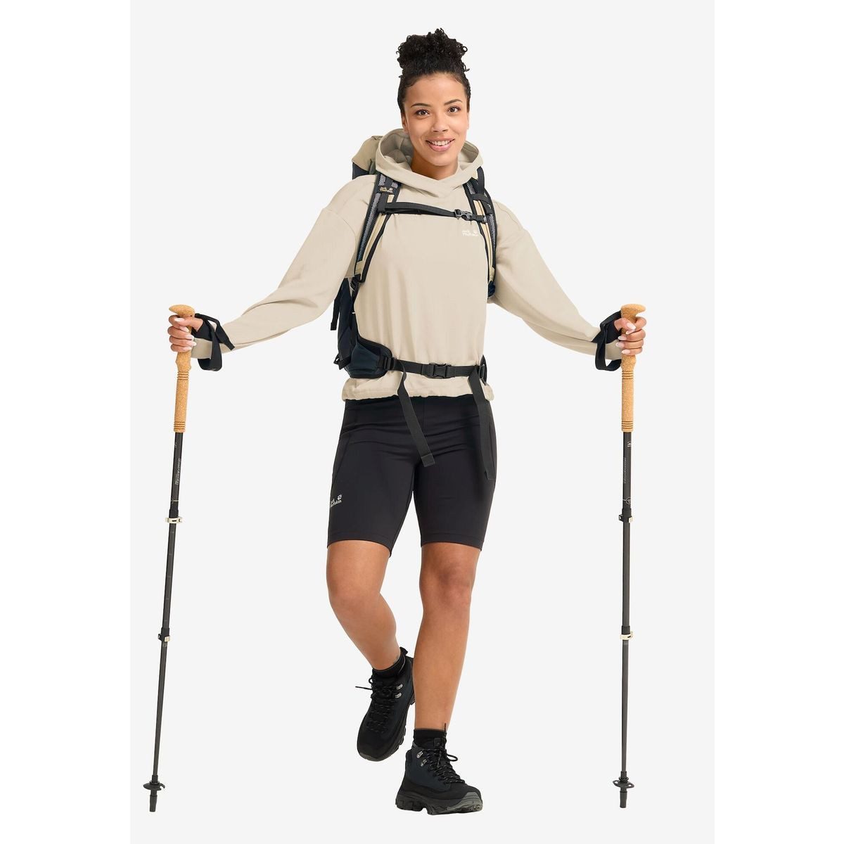 Jack Wolfskin Sweatshirt Astrotrail Hoody W Lässiger Damen-Hoody für Wanderungen mit schnelltrocknender