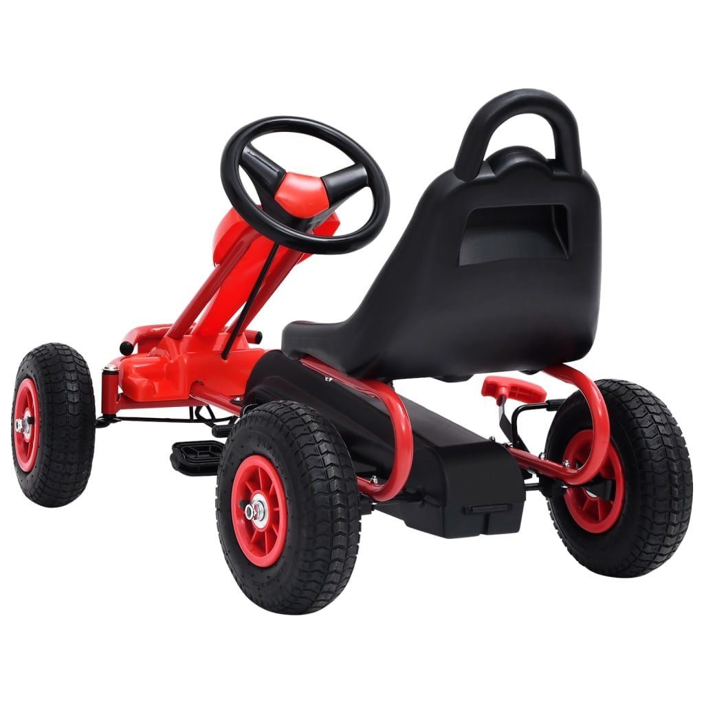 vidaXL Tretfahrzeug Tretfahrzeug Kinderfahrzeug Pedal Luftreifen Rot Go-Kart mit Trampelauto R