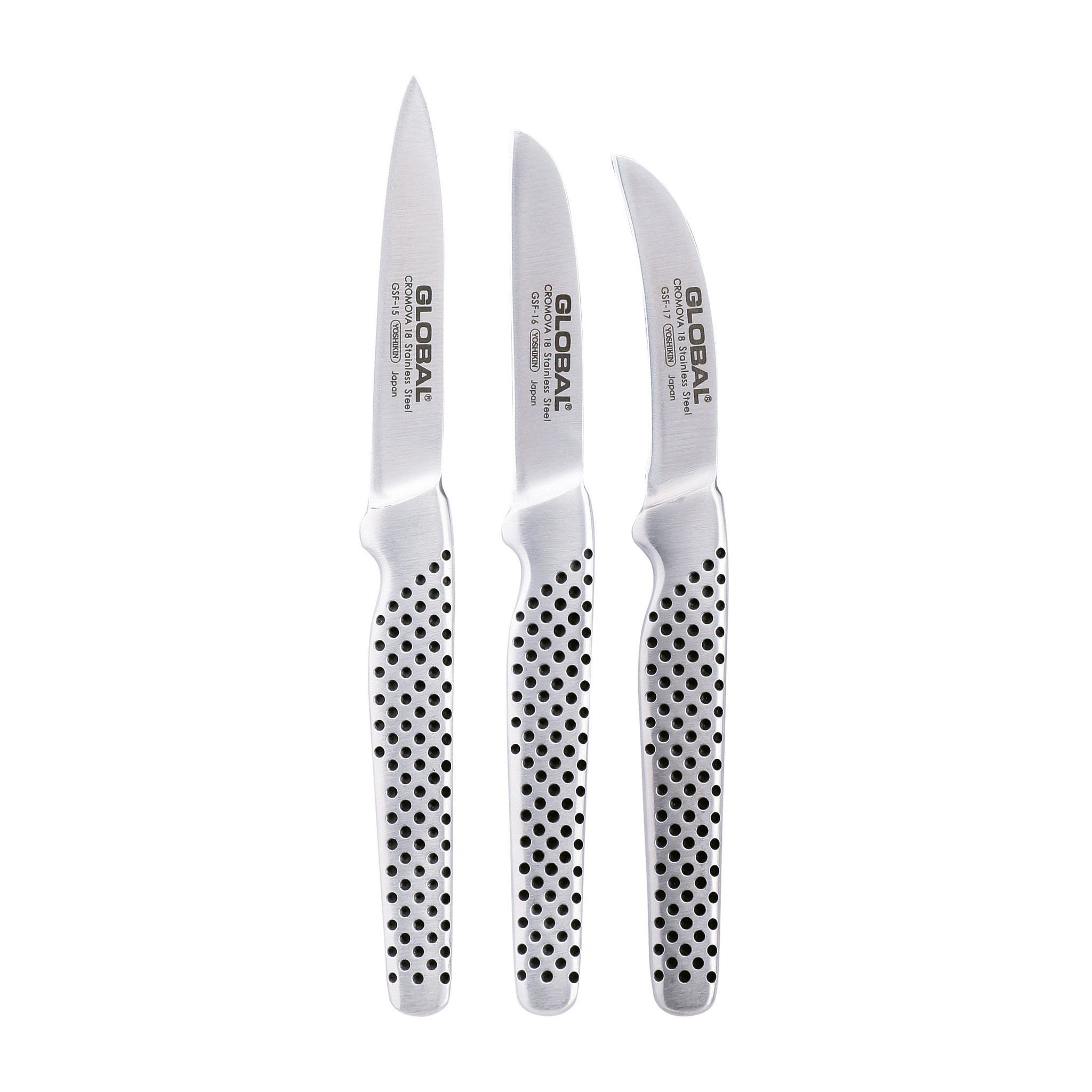 GLOBAL Ножи-Set Schälmesserset GSF-15 + GSF-16 + GSF-17 (Spar-Set, 3-tlg)