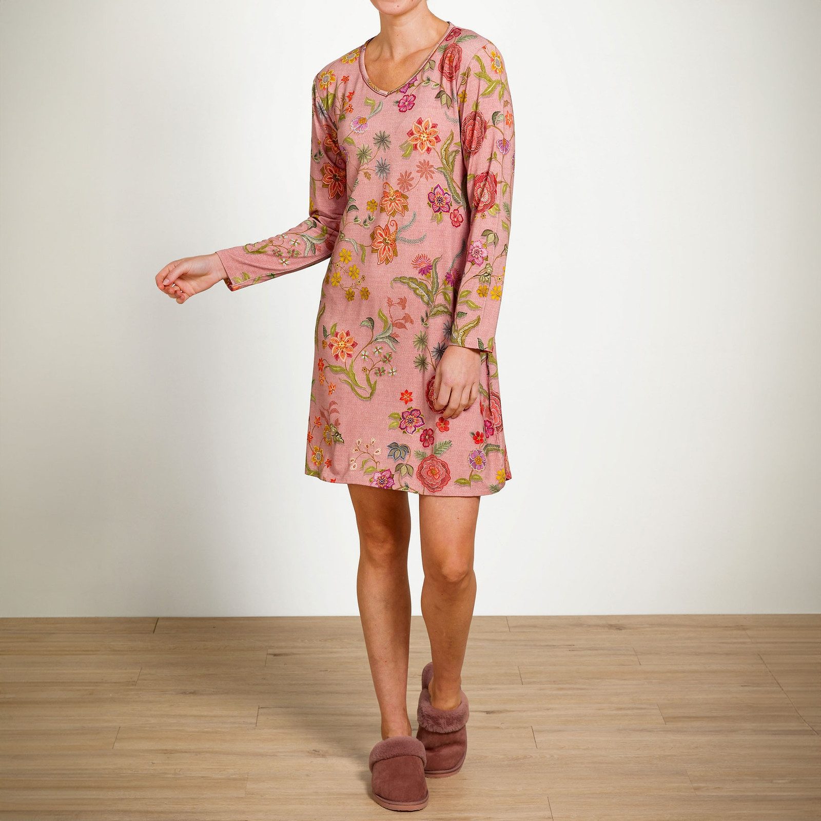 PiP Studio Nachthemd Dana Long Sleeve Nightdress Flower mit floralem Muster