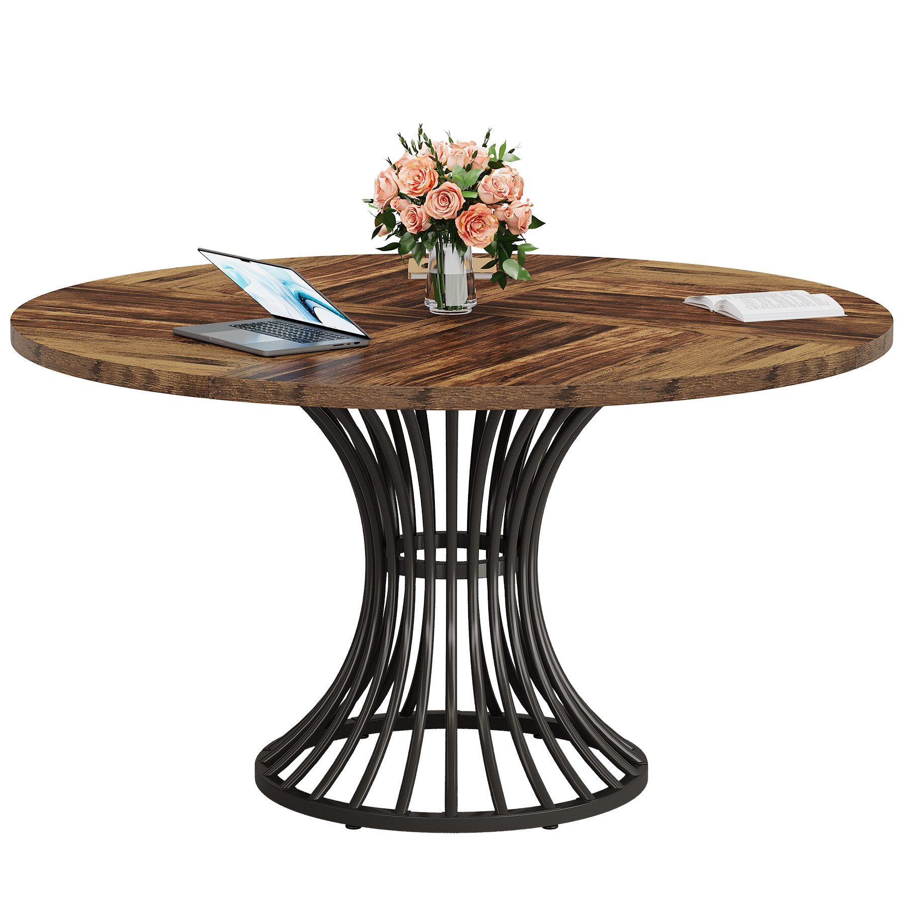 Tribesigns Esstisch 120 cm Runder Küchentisch für 4–6 Personen, Esszimmerti günstig online kaufen