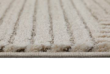 Teppich Mats, Wecon home, Höhe: 18 mm, Designerteppich mit Rautenmuster und Relief, Beigetöne, Wohnzimmer