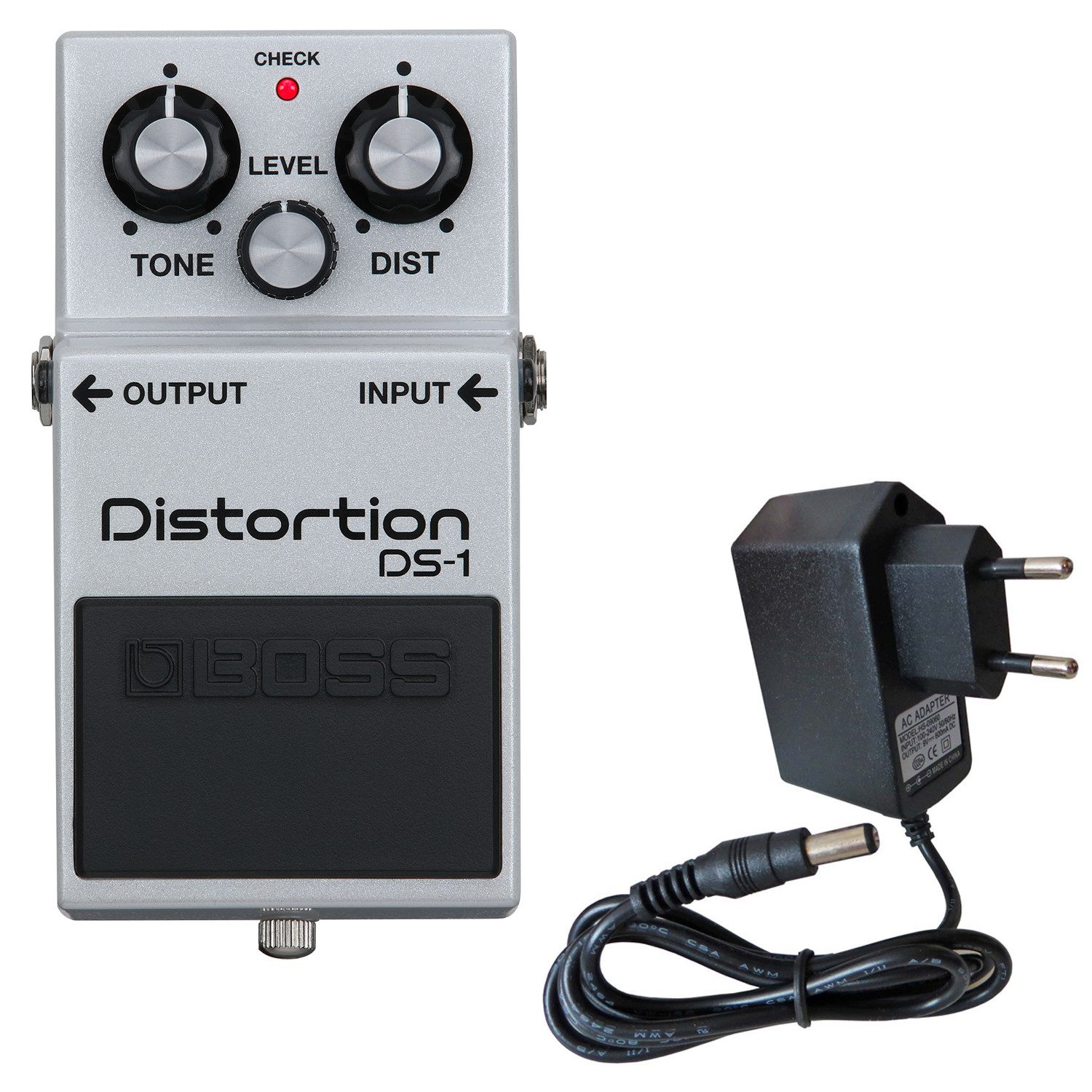 E-Gitarre Boss Effektgerät DS-1-WH Distortion Limited Edition mit Netzteil