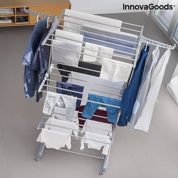 InnovaGoods Wäscheständer VERTIKALER KLAPPBARER WÄSCHESTÄNDER MIT RÄDERN & 24 STANGEN, leicht zu verstauen, leichtes Eigengewicht, hochwertige Qualität
