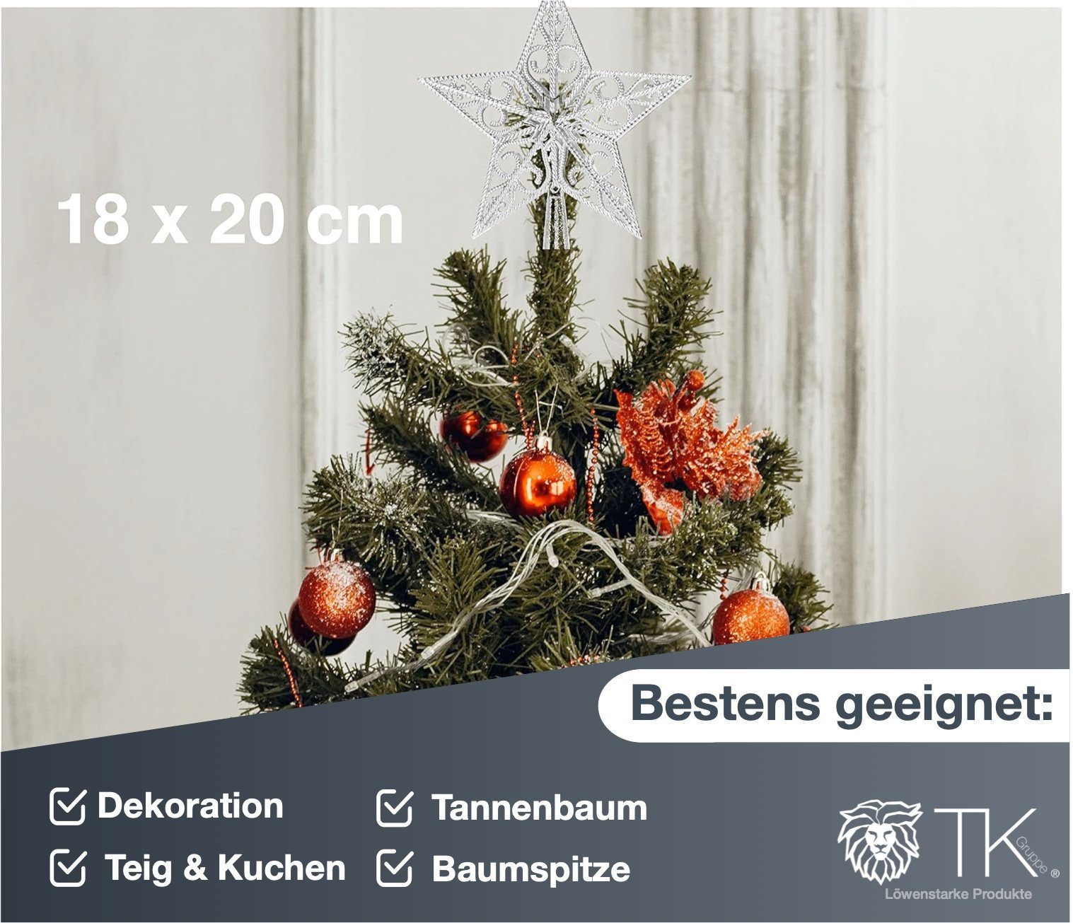 TK Baumspitze Rot Stern Tannenbaum Christbaumspitze Christbaumspitze für Weihnachten Gruppe