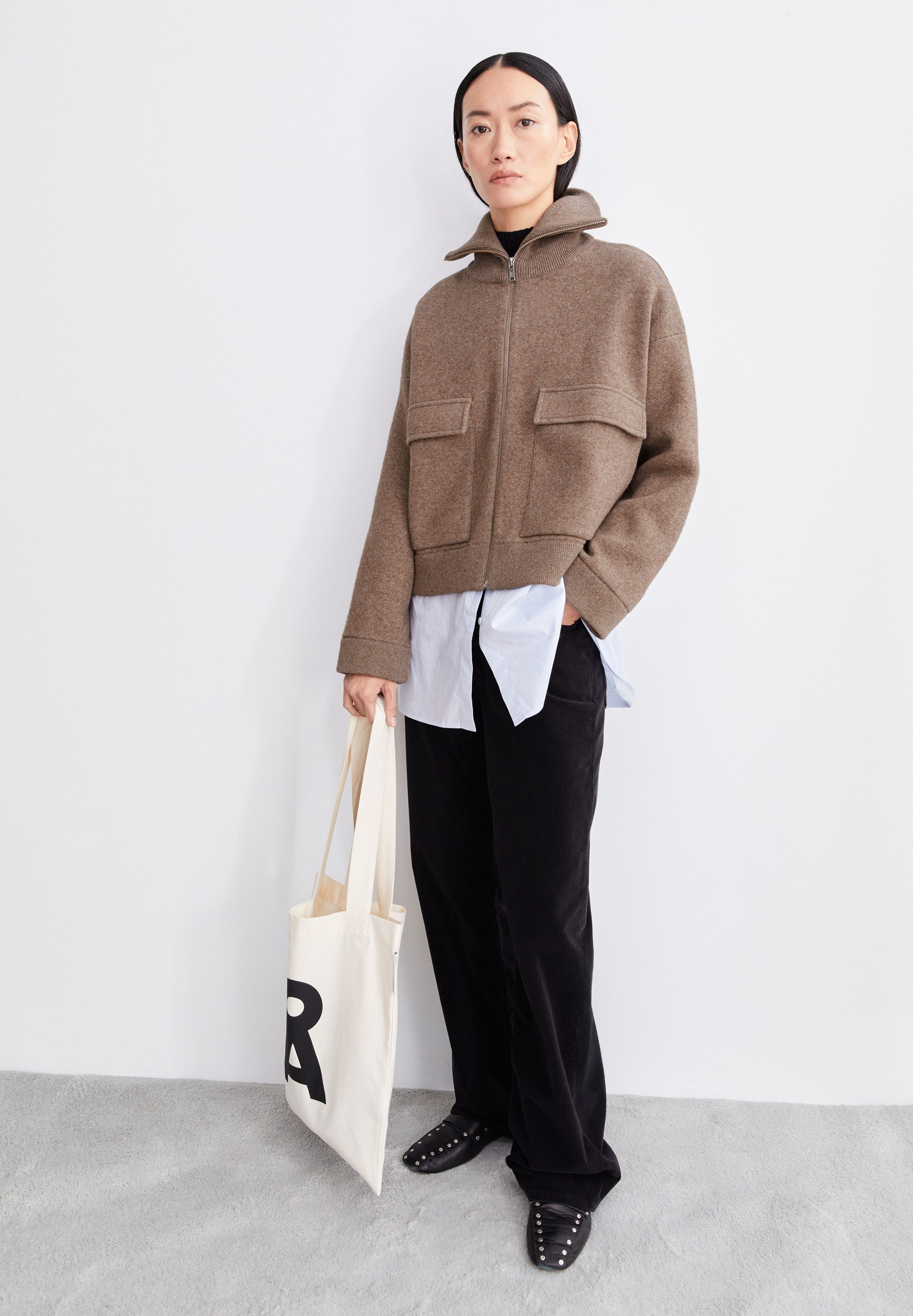 Armedangels Blouson JOANIAAS Strickjacke aus Bio-Woll Mix Oversized Fit