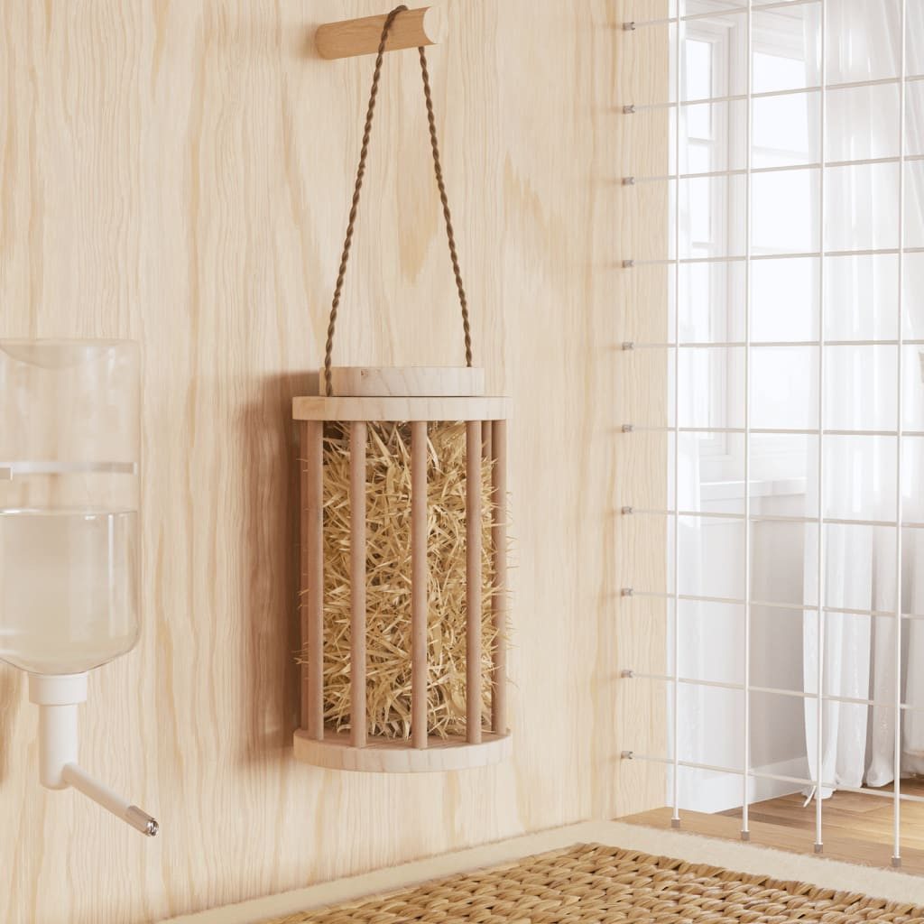 vidaXL Futterspender Heuraufe für Kaninchen Ø15x25,5 cm Massivholz Tanne
