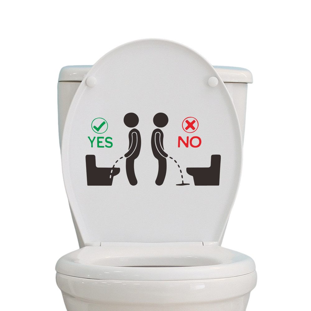 HomeBella Fliesenaufkleber WC Aufkleber Lustig Toiletten Sticker Wandtattoo Badezimmer, - Deko selbstklebend ablösbar humorvoll