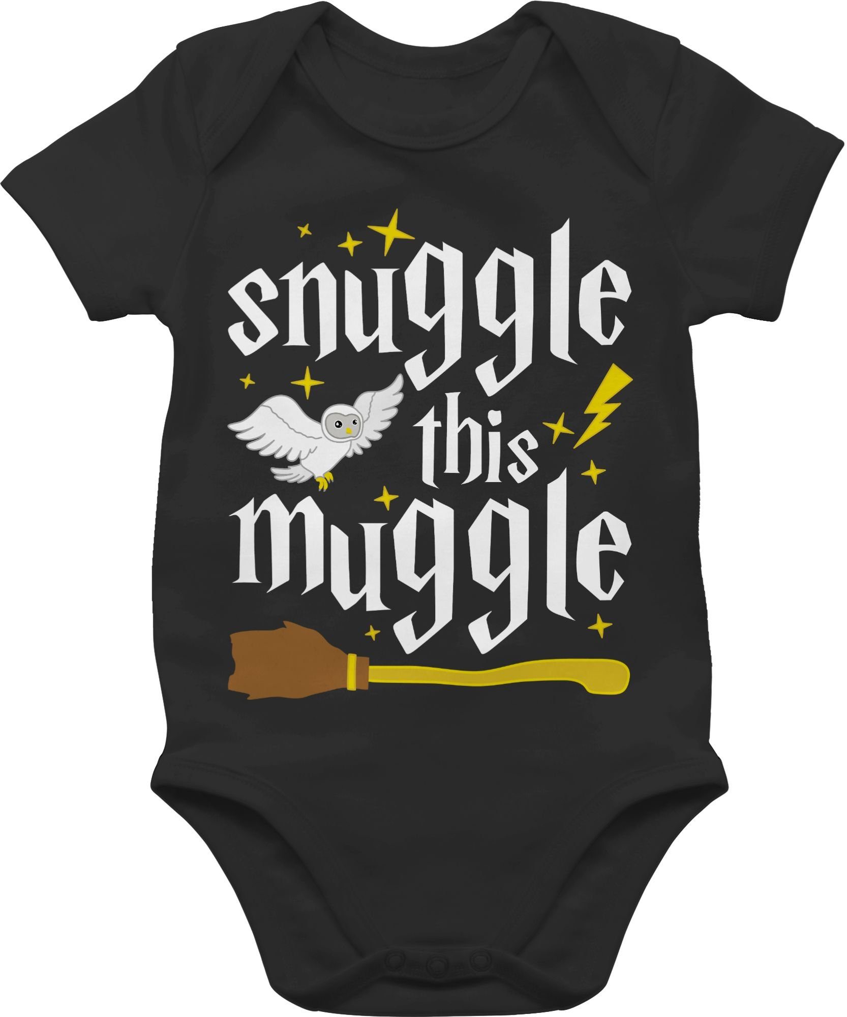 Shirtracer Shirtbody Snuggle This Muggle Harry Strampler Baby Mädchen & Junge 1 Schwarz