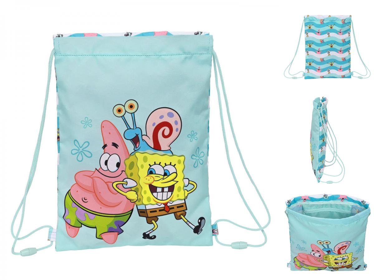 Weiß cm 34 26 1 Rucksack Blau Spongebob Schwammkopf Rucksacktasche x mit positive Stay x Spongebob Bändern