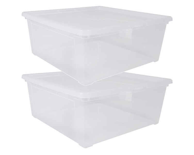 ONDIS24 Aufbewahrungsbox Aufbewahrungsbox Lagerbox Allzweckbox Easy L (2 St), durchsichtig, nestbar