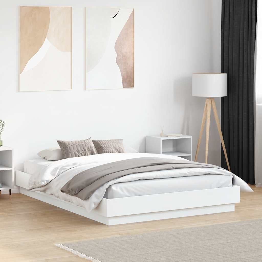 Bettgestell Weißes aus Holzwerkstoff 193 x 123 x 23 cm