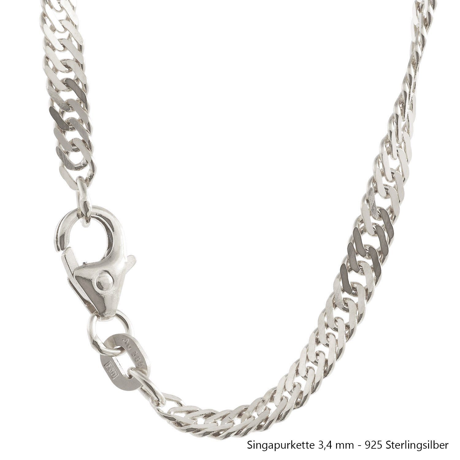 HOPLO Silberkette Silberkette Singapurkette Länge 19cm günstig online kaufen