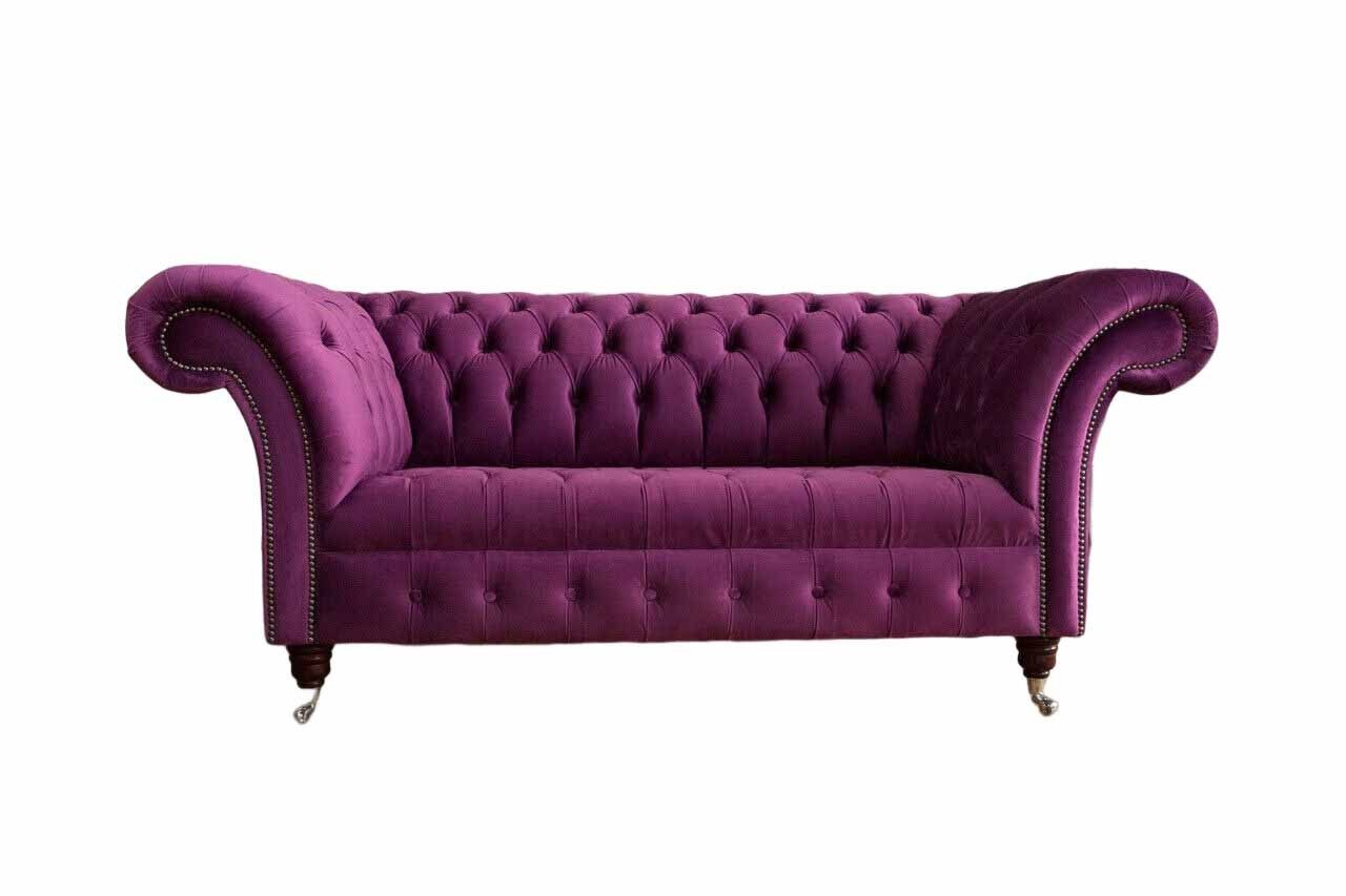 Xlmoebel Chesterfield-Sofa Violette 2-Sitzer Couch für Büro und Einrichtung, 1 Teile, Made in Europa