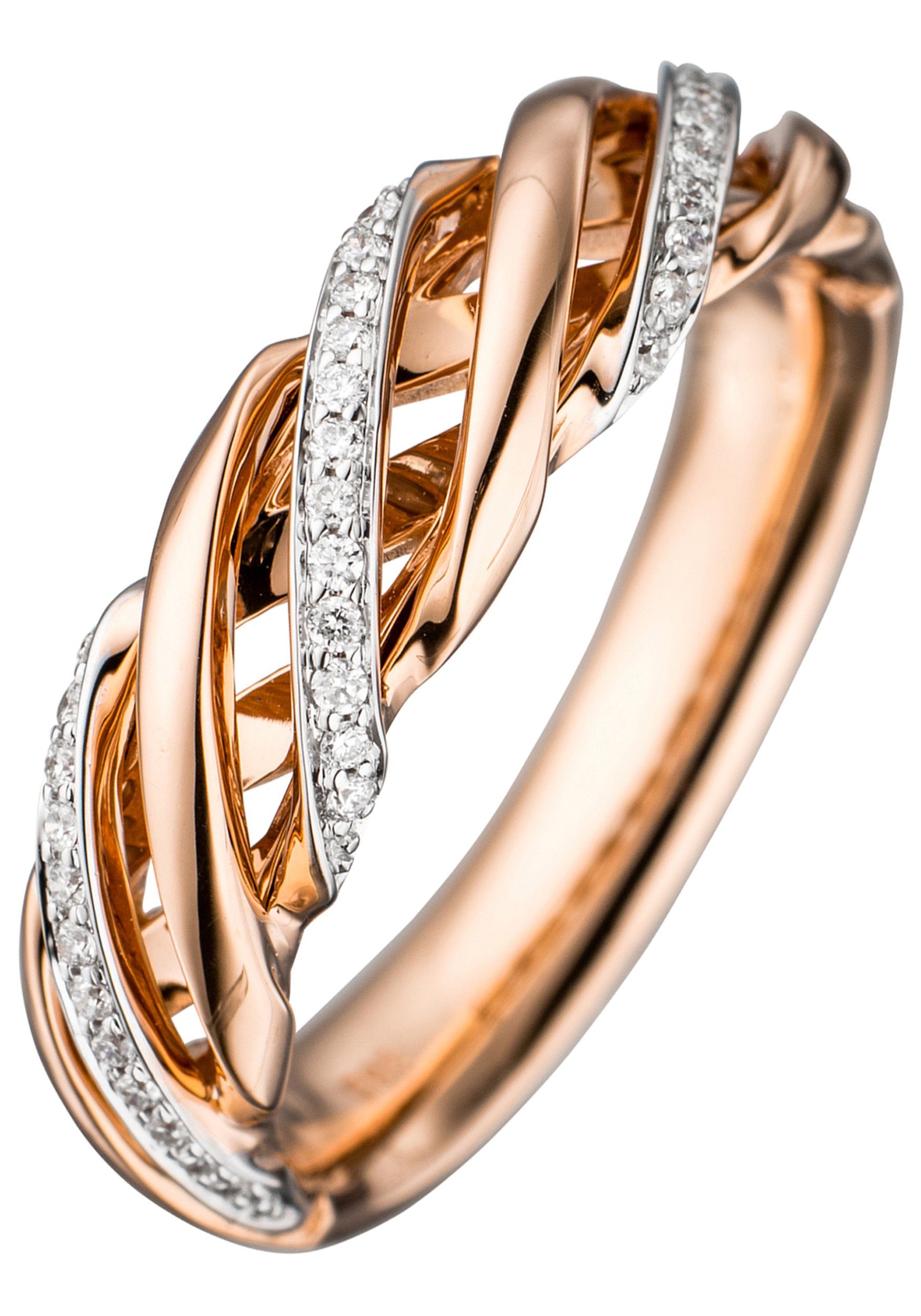 JOBO Diamantring, 585 Roségold bicolor ...
